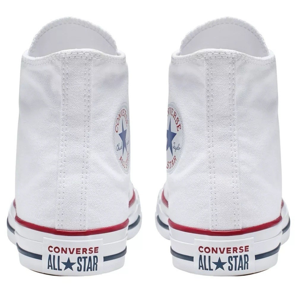 Converse Chuck Taylor All Star  Mens Size 10 Womens 12 High White Canvas Shoes - Picture 4 of 6